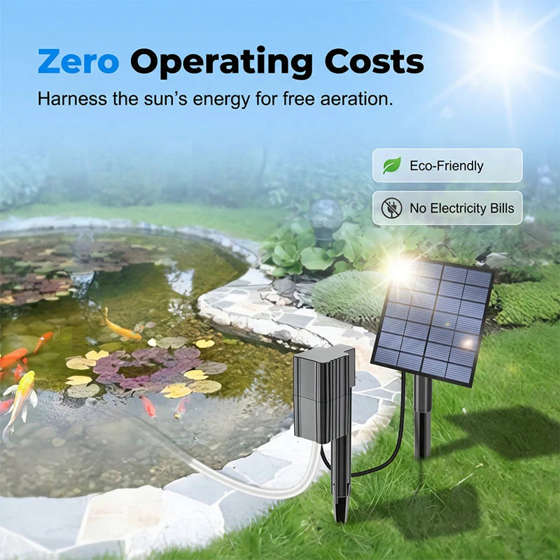 Solar-Powered High-Efficiency Pond Oxygenator
