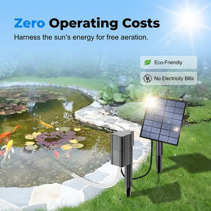 Solar-Powered High-Efficiency Pond Oxygenator