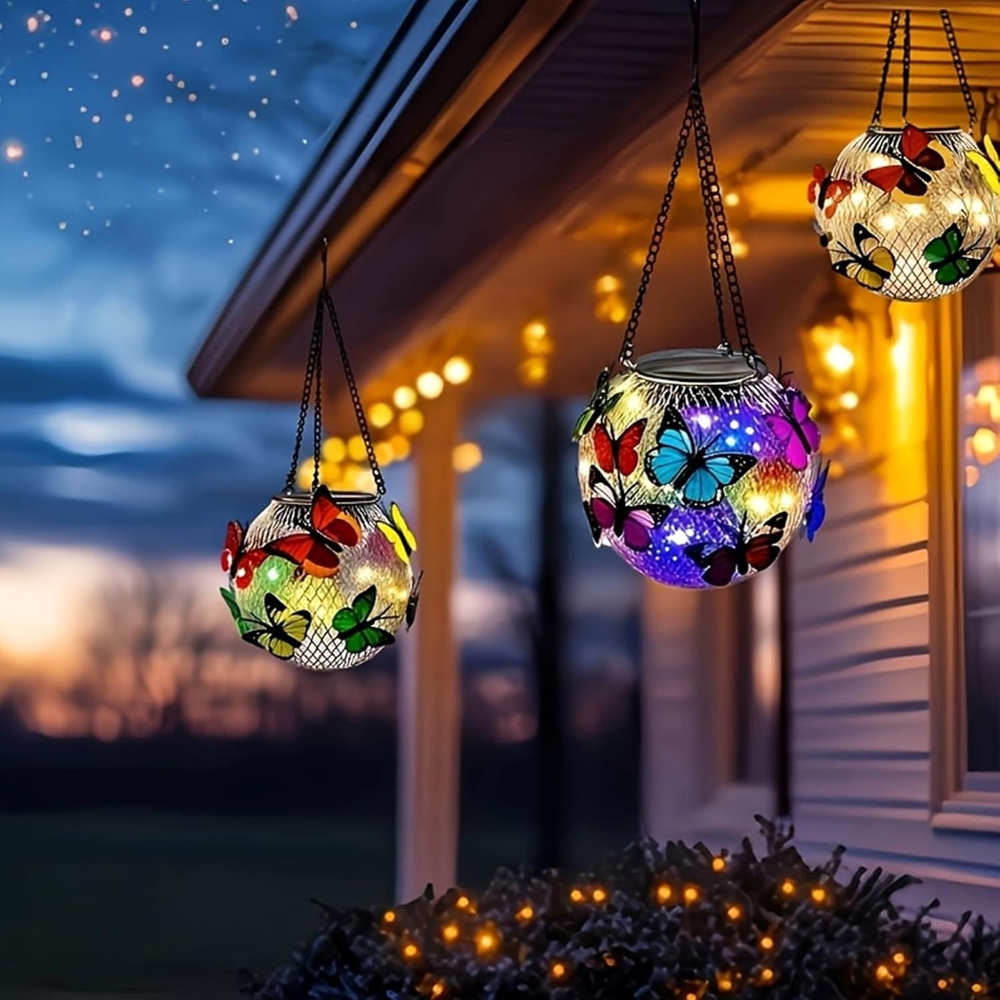 Luminous Butterfly Solar Hanging Lanterns