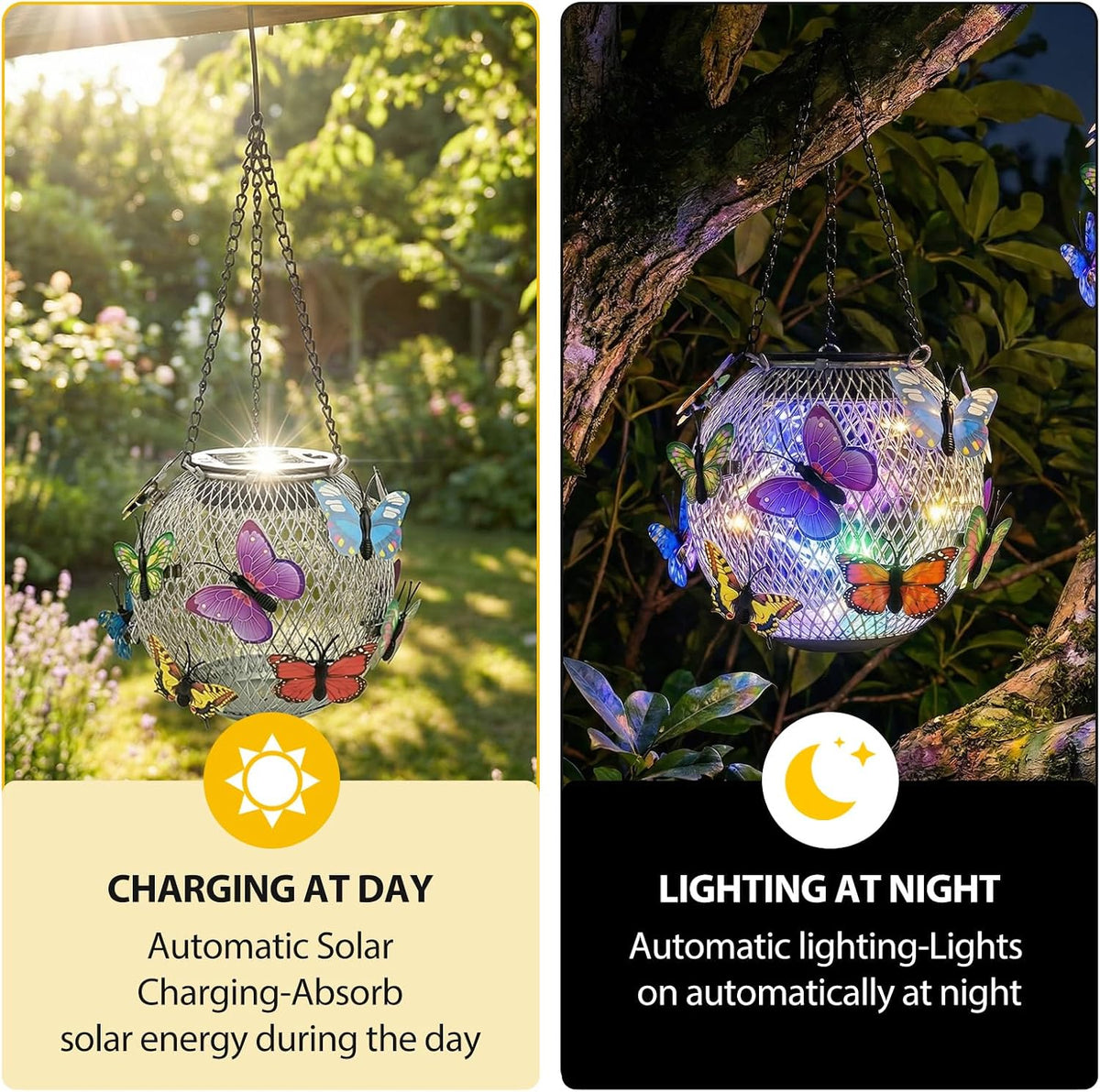 Luminous Butterfly Solar Hanging Lanterns