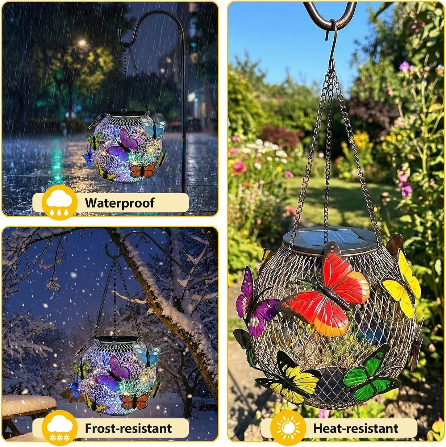 Luminous Butterfly Solar Hanging Lanterns