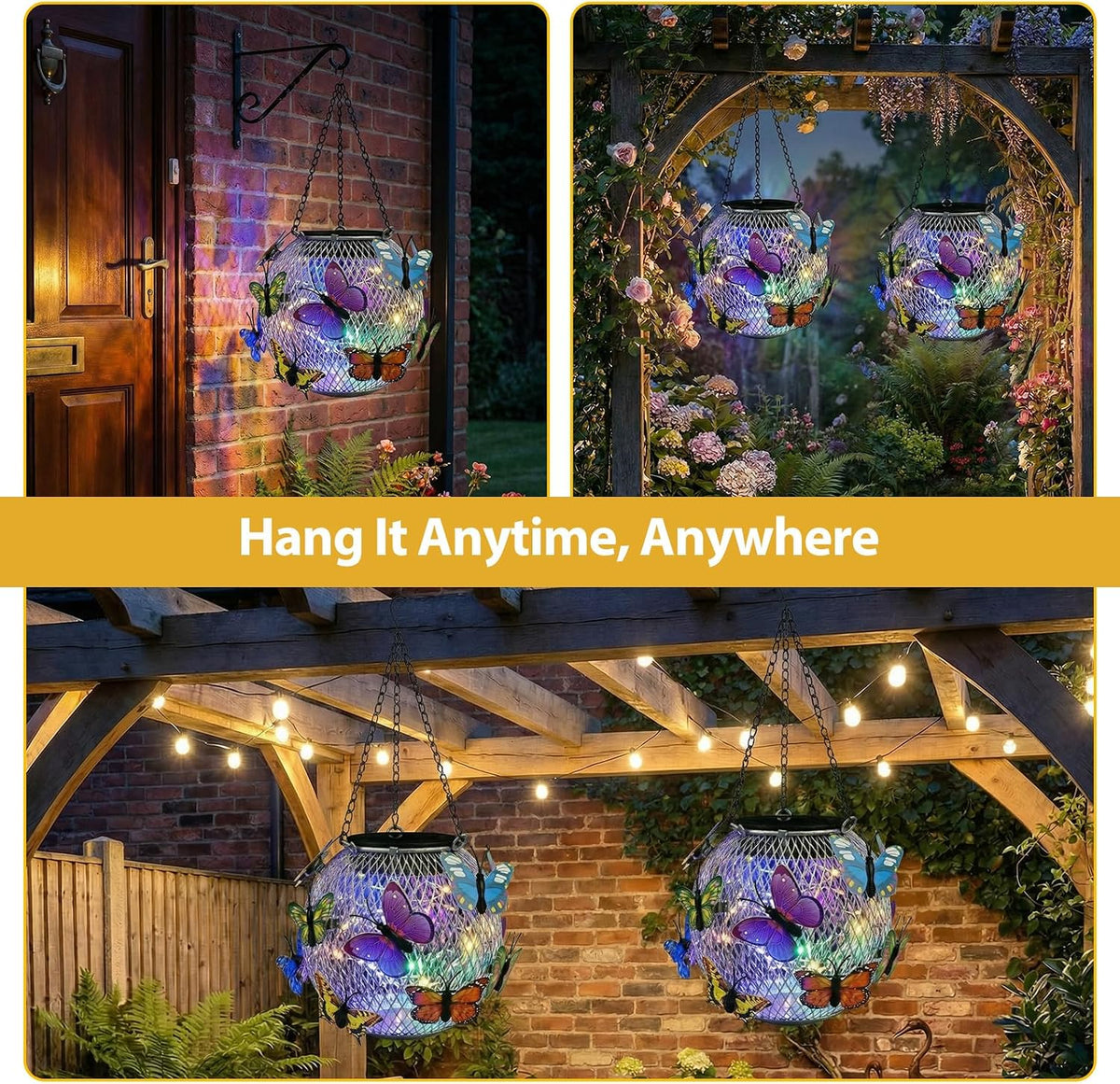 Luminous Butterfly Solar Hanging Lanterns
