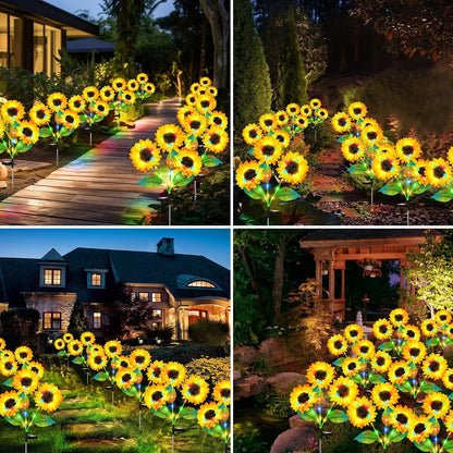 Realistic Solar-Powered Garden Sunflower Lights