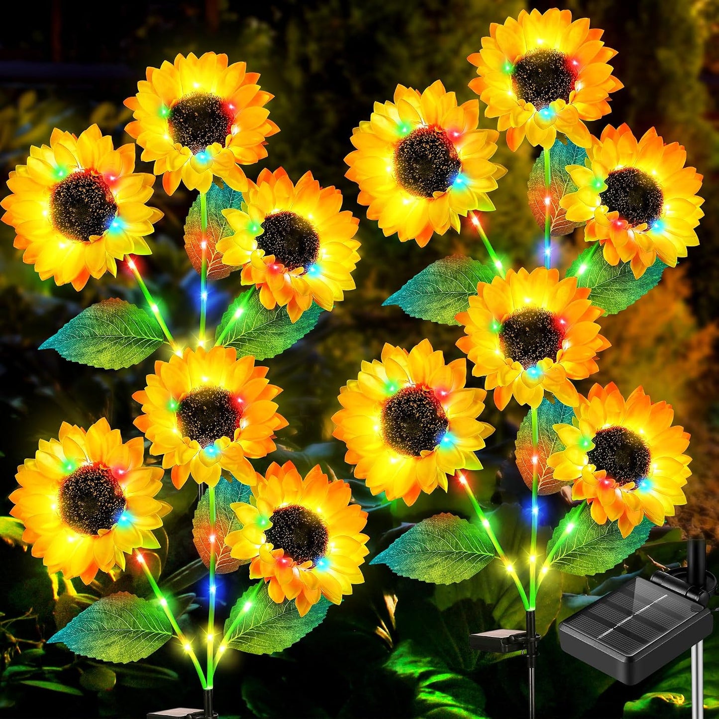 Realistic Solar-Powered Garden Sunflower Lights