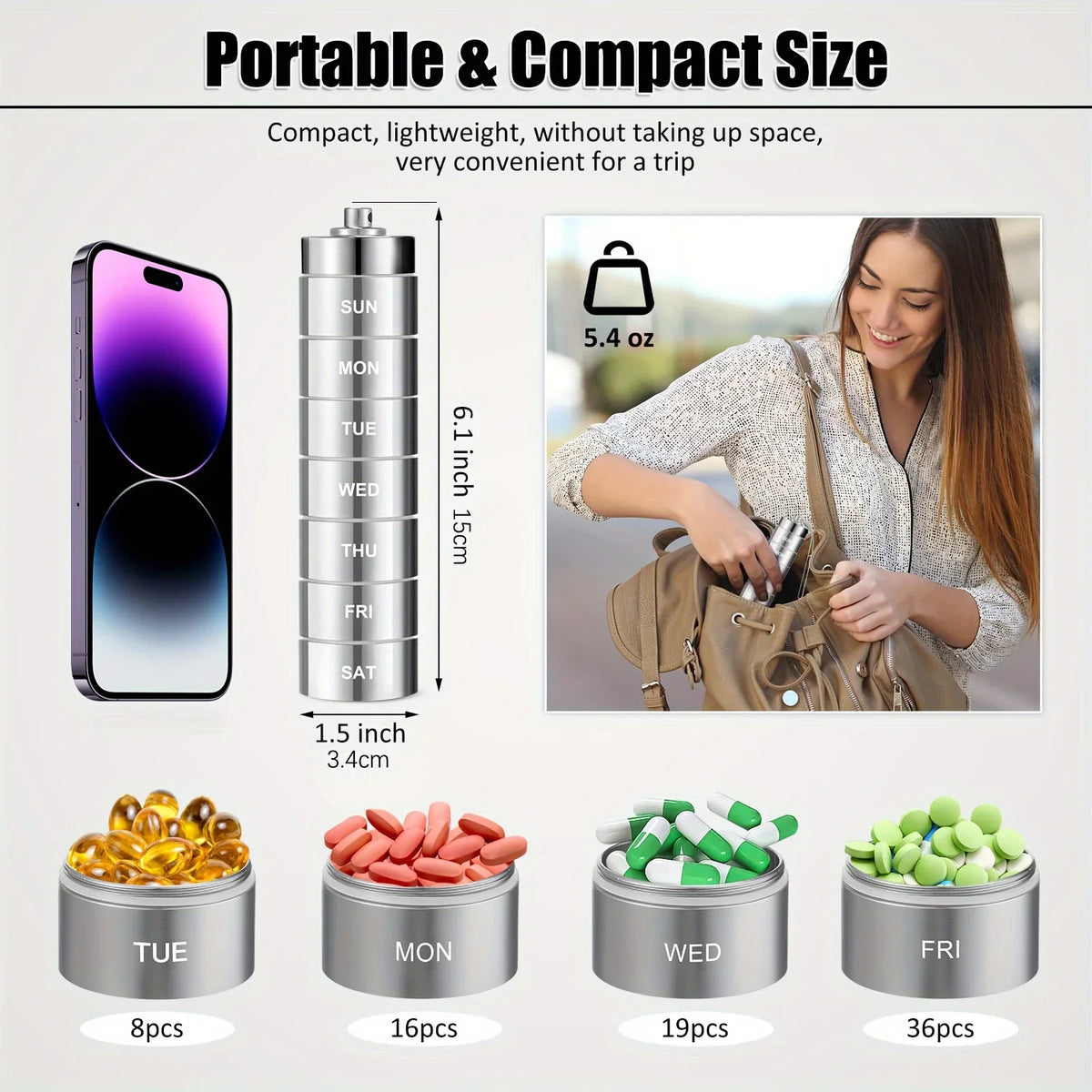 🚀 LIMITED OFFER 50% OFF – Shop Now! 🧳💊Metal Travel Pill Organizer