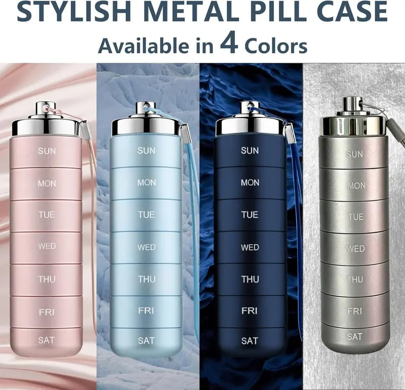 🚀 LIMITED OFFER 50% OFF – Shop Now! 🧳💊Metal Travel Pill Organizer